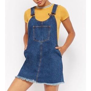 Denim mini dress overalls | F21